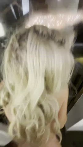 Getting fucked rough in front of the hotel doorwall for all to see😈🍆💦 - free porn video