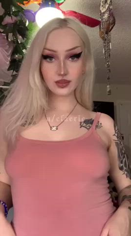 wanna cum in my mouth or on my tiddies? - free porn video