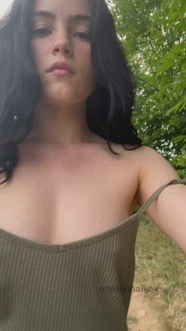 Wandering around with my boobs in the wind is one of my favorite games 🤭 - free porn video