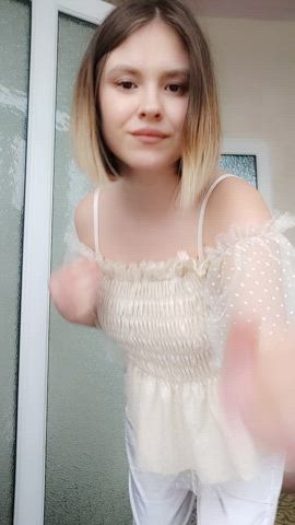 (18) would you squirt a load on my tits or ass 😈 - free porn video