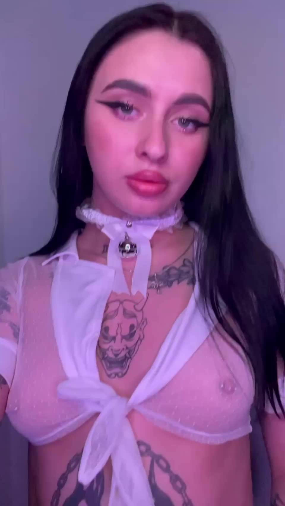 Touch my pierced boobies for good luck - free porn video