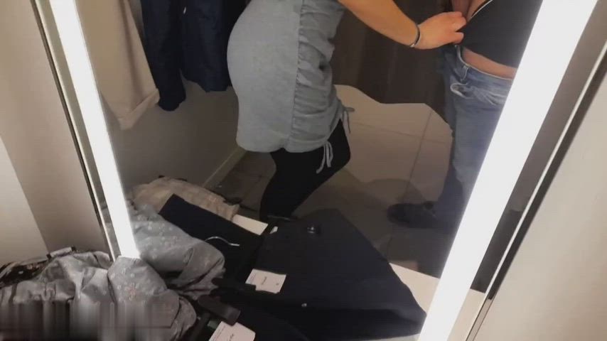 If you buy clothes from my store, I suck your dick in changing room - free porn video