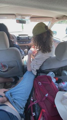 The Uber driver didn’t mind or didn’t notice. - free porn video