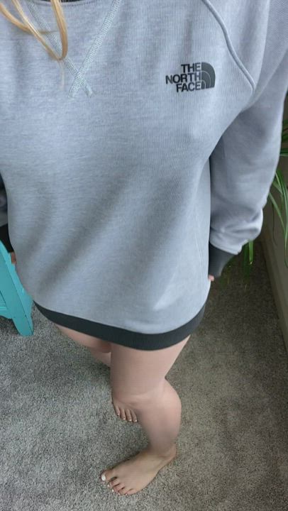 I'd rather just stay cozy in this sweatshirt or naked in bed than go to work today :') - free porn video