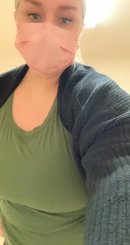 Just showing off my tits at work! - free porn video