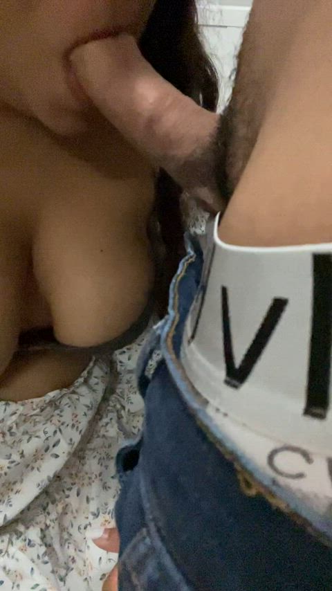 Wish I could be getting fucked from behind while sucking dick - free porn video