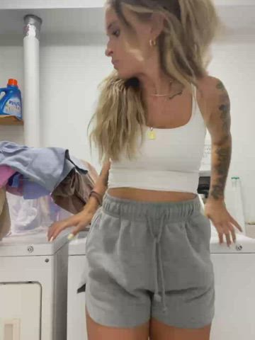 Was hoping nobody walked into the laundry room!! Wouldn’t mind if you did though ;-) - free porn video