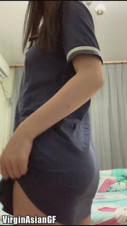 [18f] I'm a skinny Japanese college student, but my "freshman 15" all went to my ass... - free porn video