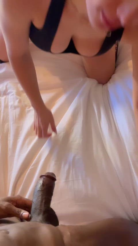 Worshipping Daddy's BBC in Blacked underwear - free porn video