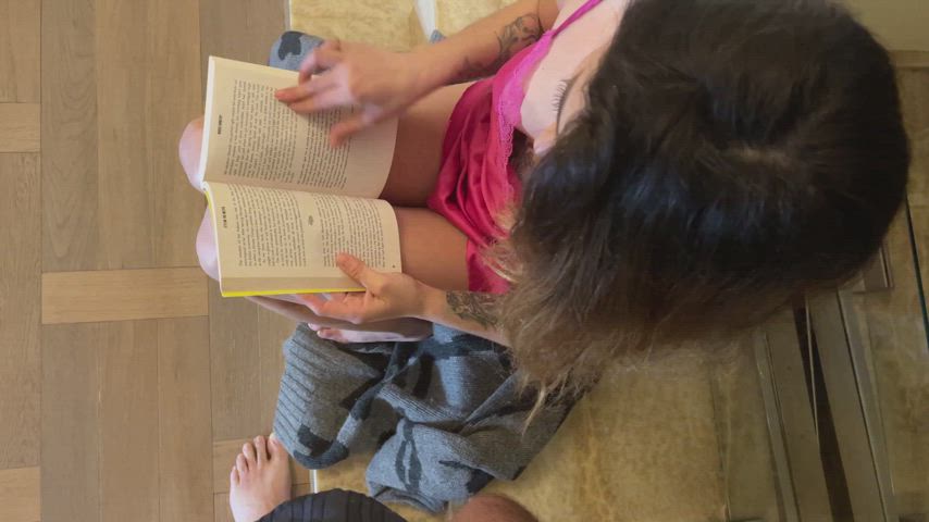 Disturbing a girl who just wants to read her book (in a creative way I guess) - free porn video
