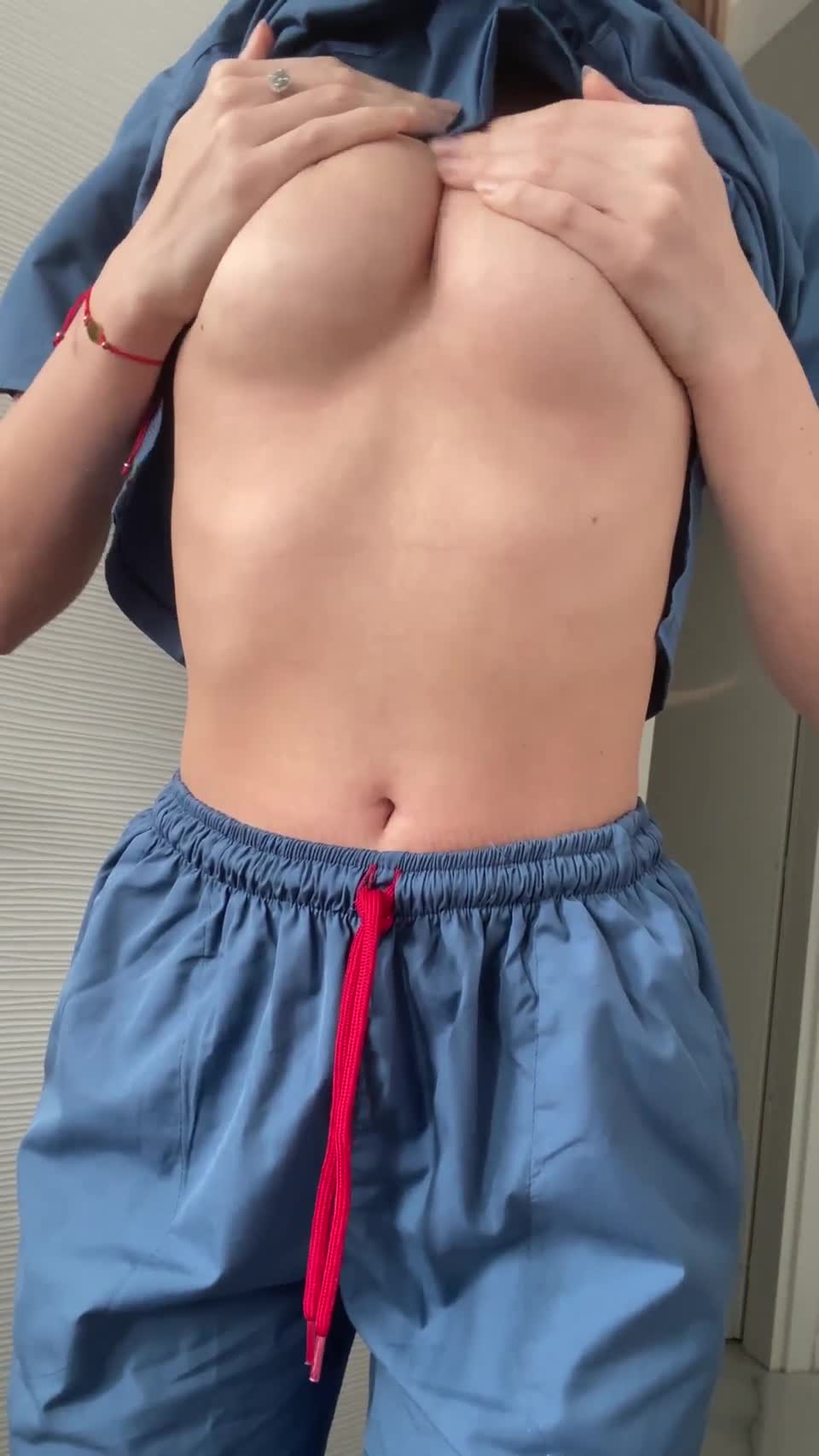 I'm hiding some Perky Titties underneath my scrubs 😝😈 - free porn video