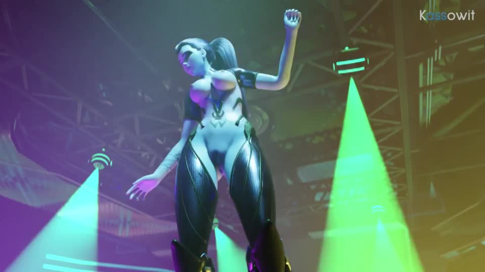 Widowmaker dancing to Lúcio's beats in the club! Sound warning (Kassowit) [Overwatch] - free porn video