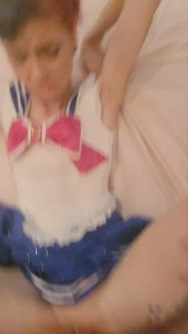 Sailor Moon likes to watch it disappear - free porn video