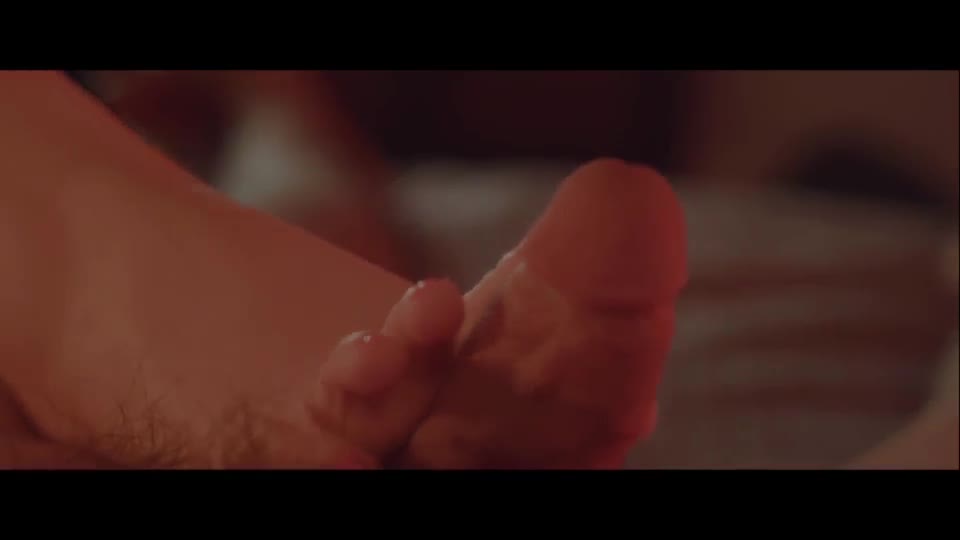 Getting him warmed up with my little feet - free porn video
