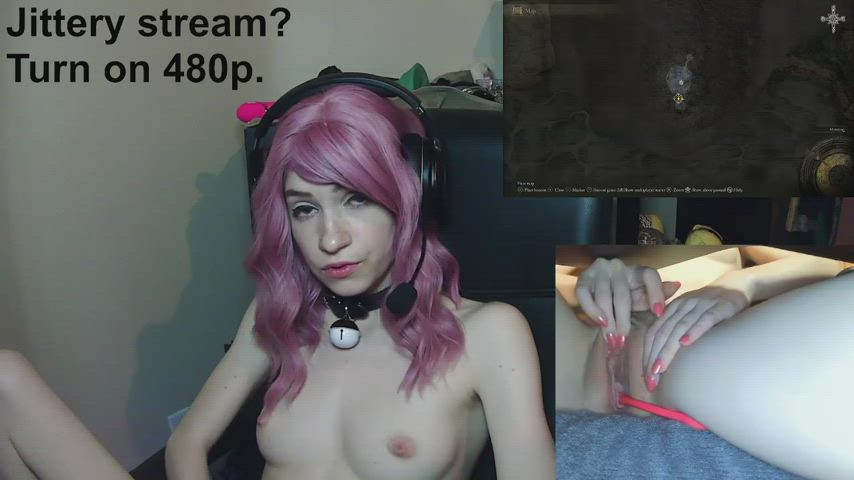 Egamergirl tasting her pussy juice during her stream - free porn video
