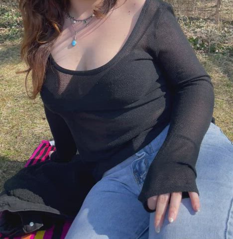 This is my first post here. Hope you appreciate my boobies at the park - free porn video