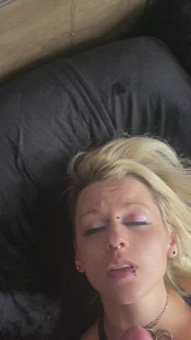 Hubby cumming on my face after my date with a new guy! - free porn video