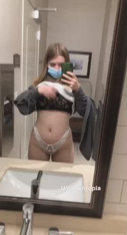 I wish someone would creampie me in the bathroom while we’re out so it drips out of me the rest of the day🥺 - free porn video