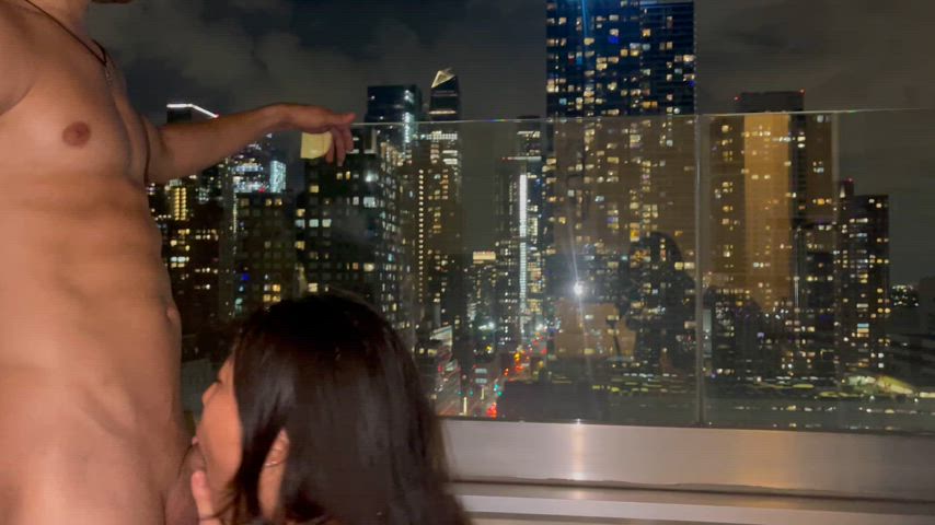 The skyline in the background makes it so much hotter - free porn video