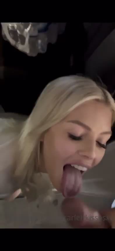 Blonde slut takes a load in the parking lot - free porn video