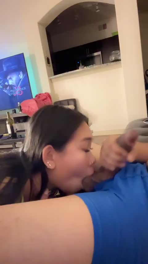 Showing love to the nut sack hoping for a better chance of being impregnated - free porn video