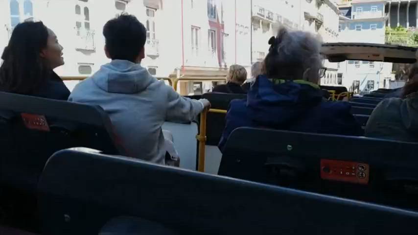 Cummed in her mouth on a tourist bus - free porn video