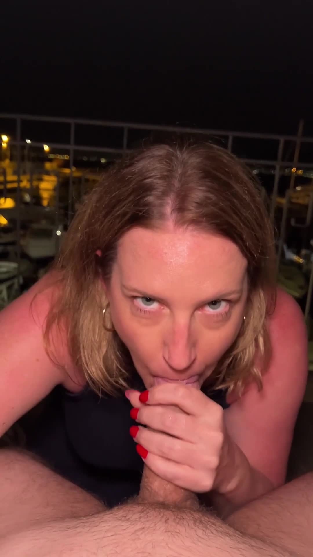 Swallowing by the sea - free porn video