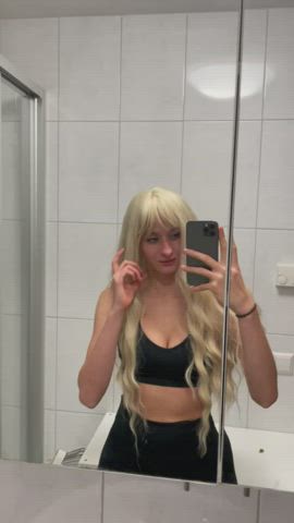got a little horny in the gym after the workout.. had to show you my big tits 😌 - free porn video