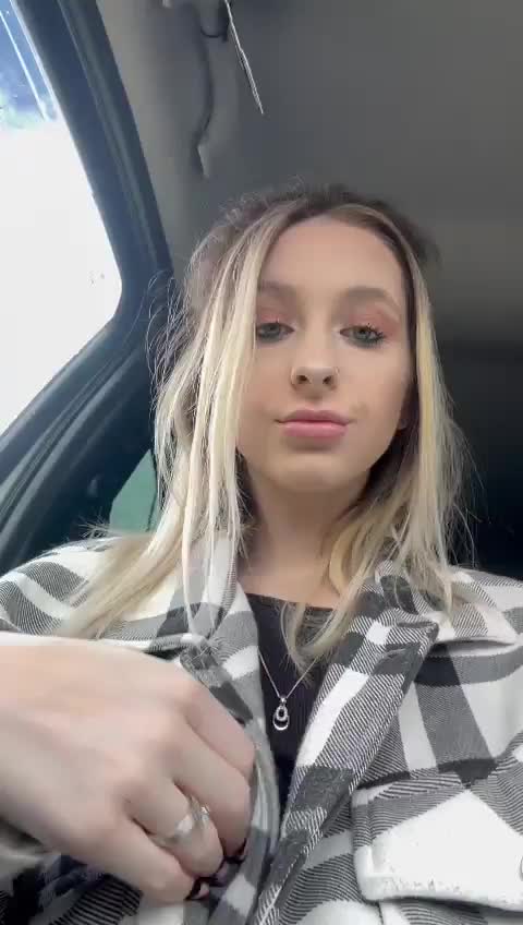 Daddy let’s me get my titties out in the car - free porn video