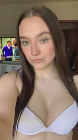 I'm in love with my new white lingerie, would you gently rip it off me :P - free porn video
