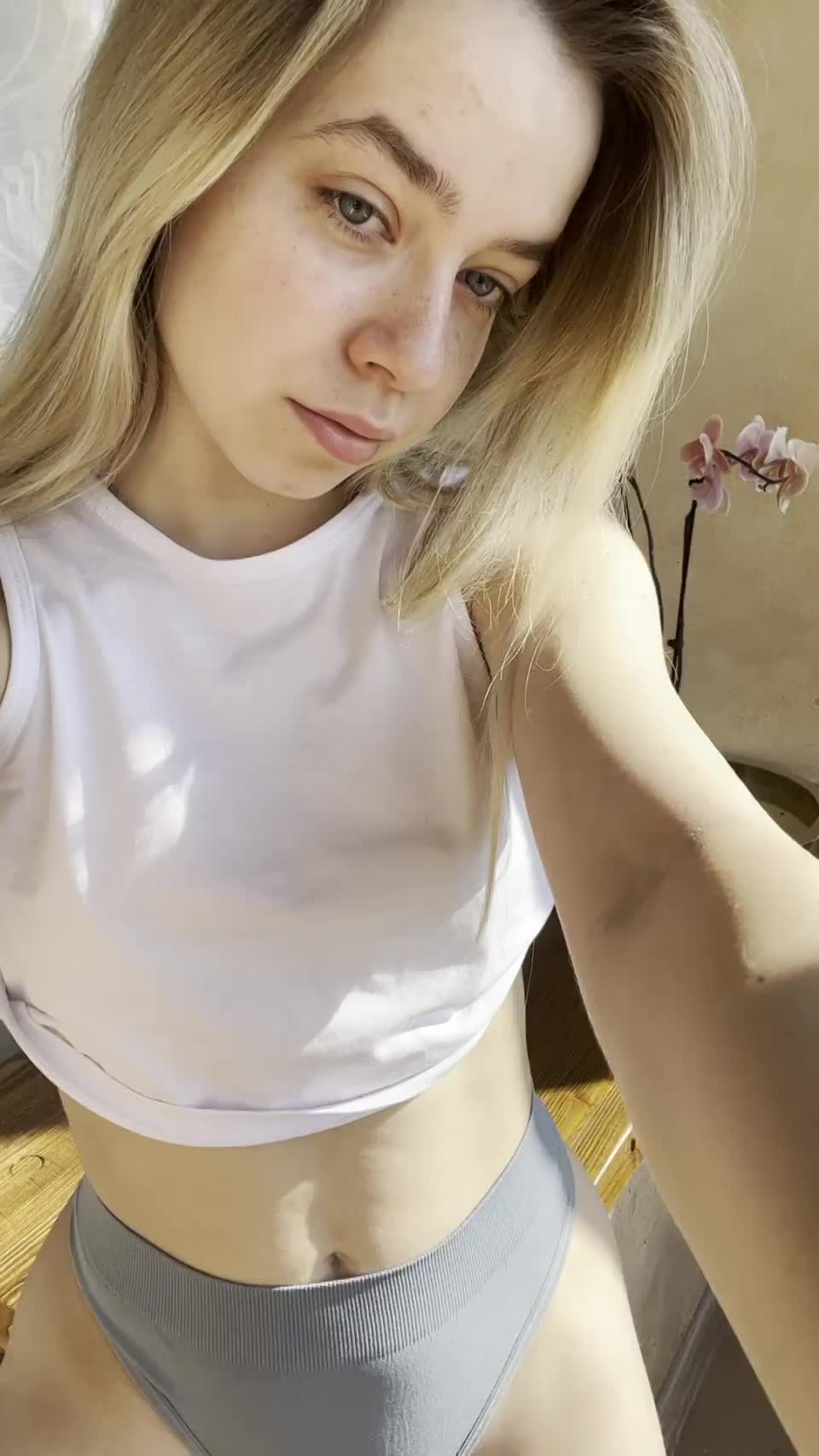 Bite my nipples and I'll let you cover my tummy with your cum - free porn video