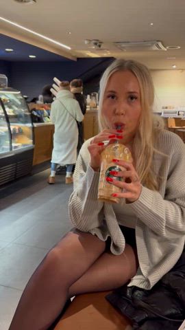 a frappucino or this tits… don’t even care anymore if I get caught haha - free porn video