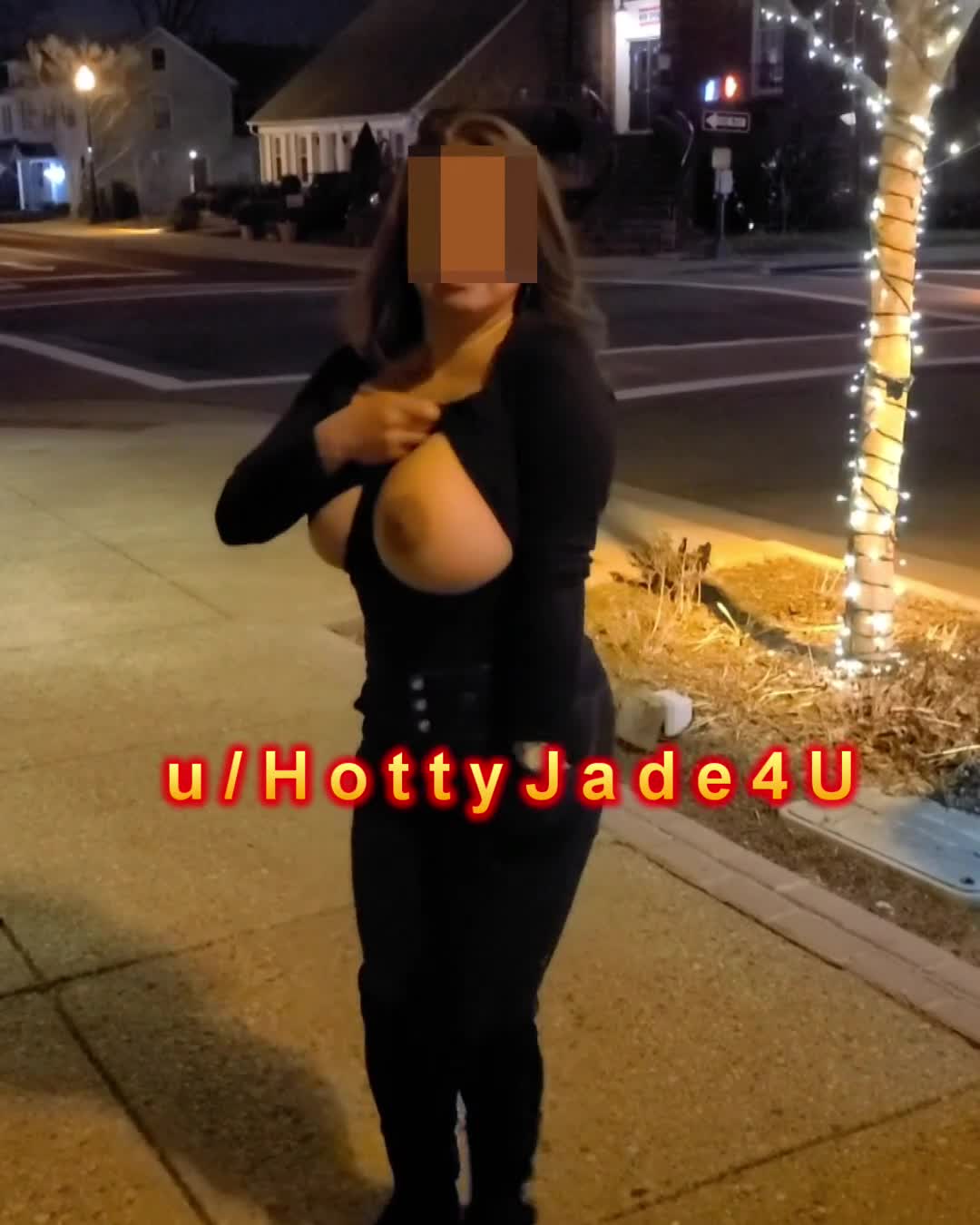My bar and sidewalk flashing boobies - free porn video