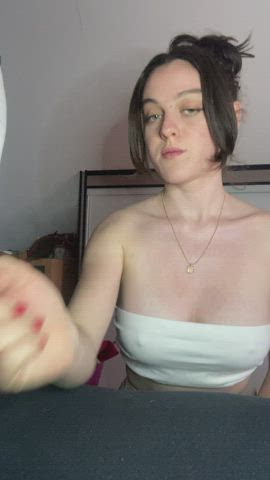 If you like my petite tits, I’d let you lick it - free porn video
