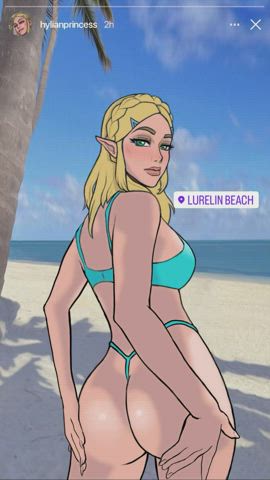 Princess Zelda shakes her booty for Instagram (BadHyrule)[The Legend of Zelda] - free porn video