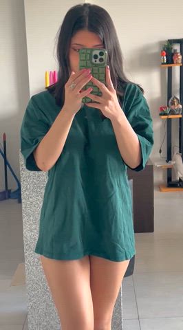 big shirt on a smol girl - free porn video