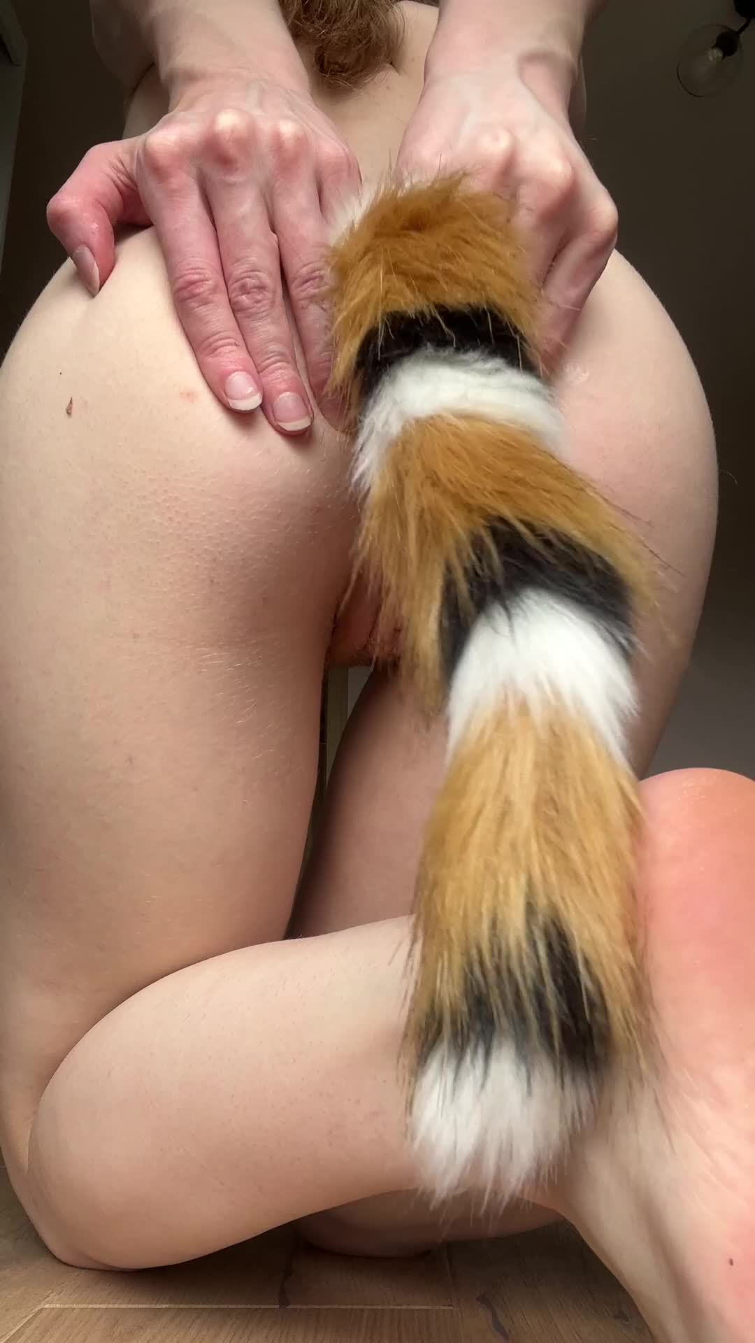 My buttplug barely fits 😈 - free porn video