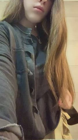 Getting horny at the school… i hope nobody saw me flashing my 18 years old ass - free porn video