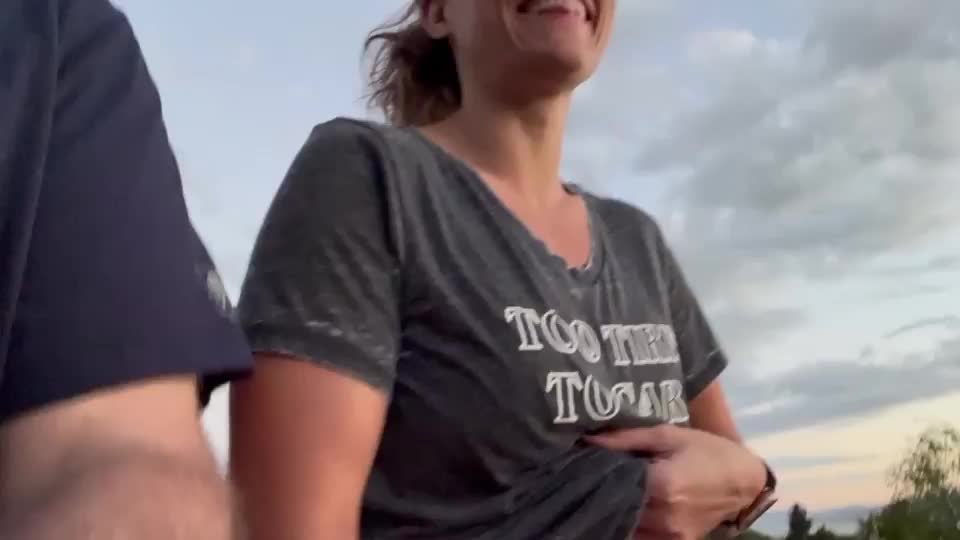 [GIF] Flashing my tits on my walk last night. Hope the neighbors got a peek! - free porn video