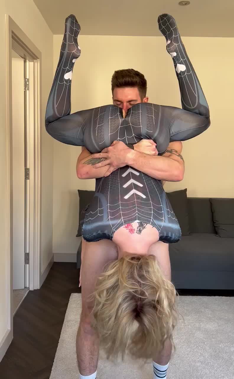 Our version of the famous upside down Spider-Man kiss - free porn video