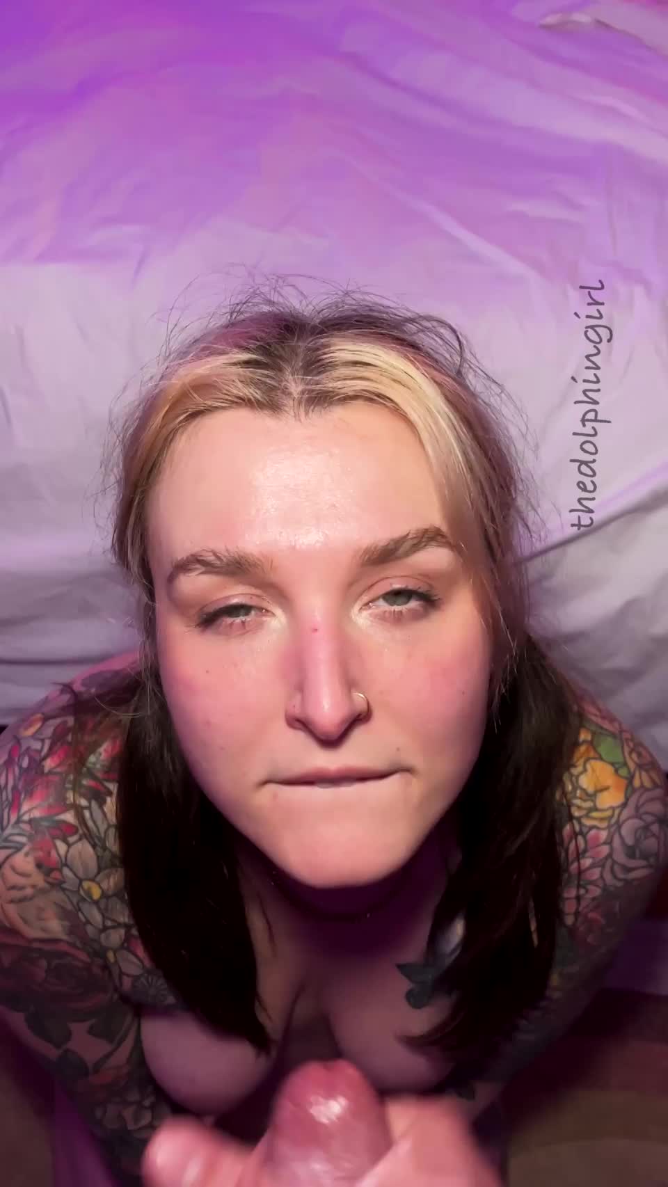 My man's a champ and managed to cum on both of my cheeks at the same time - free porn video