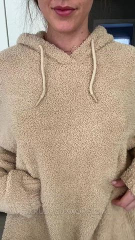 Big sweaters hide big boobies - free porn video