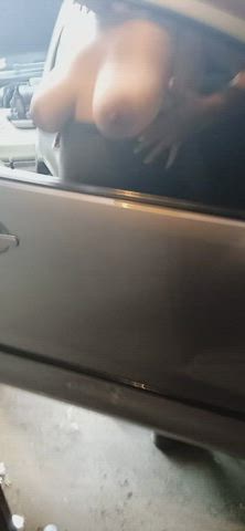 play with my boobs in the car - free porn video
