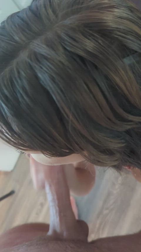 My POV as she strokes it before sucking it - free porn video