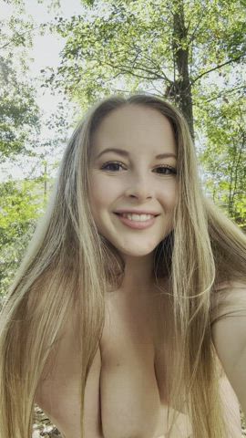 Showing my titties outside because why not? - free porn video