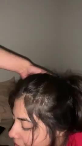 Cute white Latina gets fucked in the mouth - free porn video
