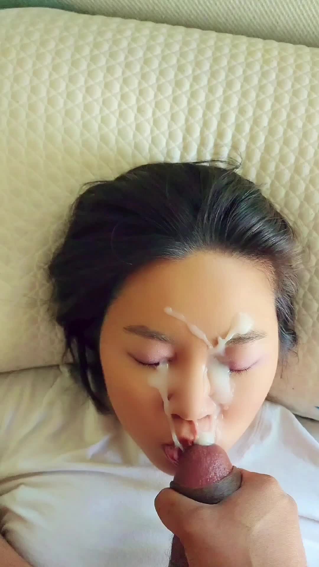 Super thick facial for asian gf - free porn video