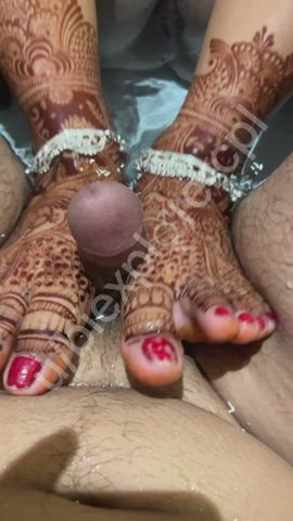 Rate my Indian footjob with Heena on it. (C) - free porn video