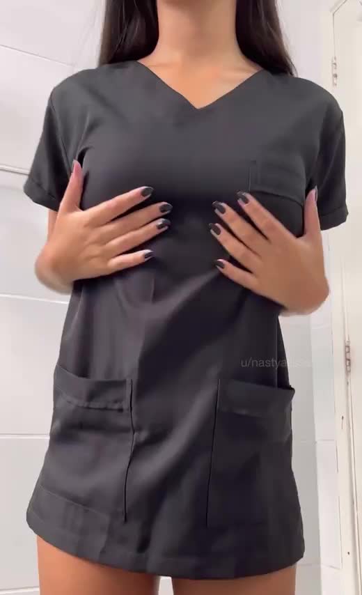 I never wear a bra to work - free porn video