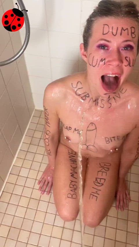 Mark your worthless slut with your pee - free porn video